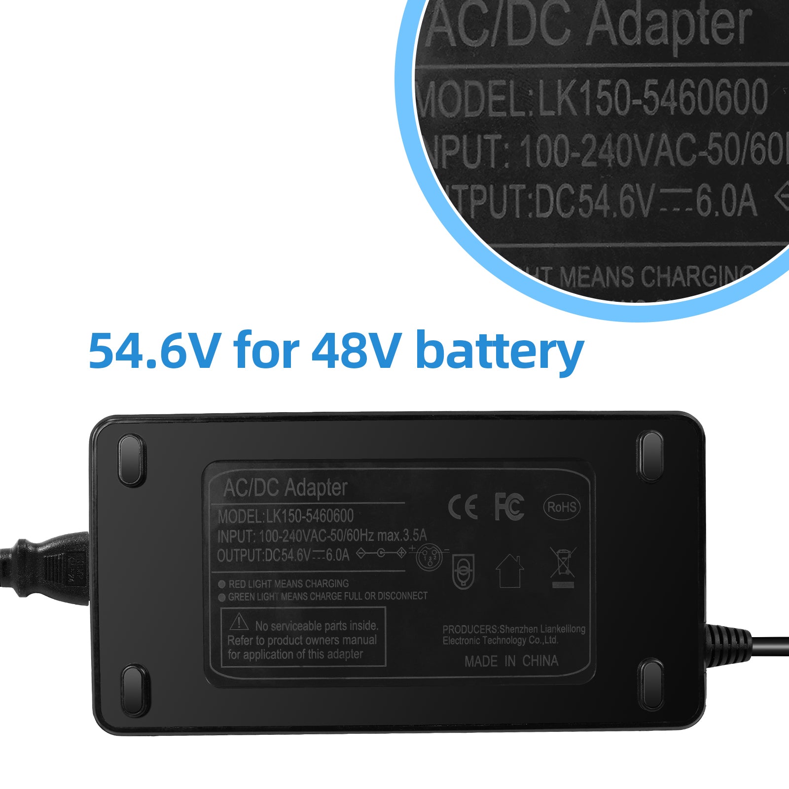 54.6V 6A Fast Charger for RZ800 & RZ1000