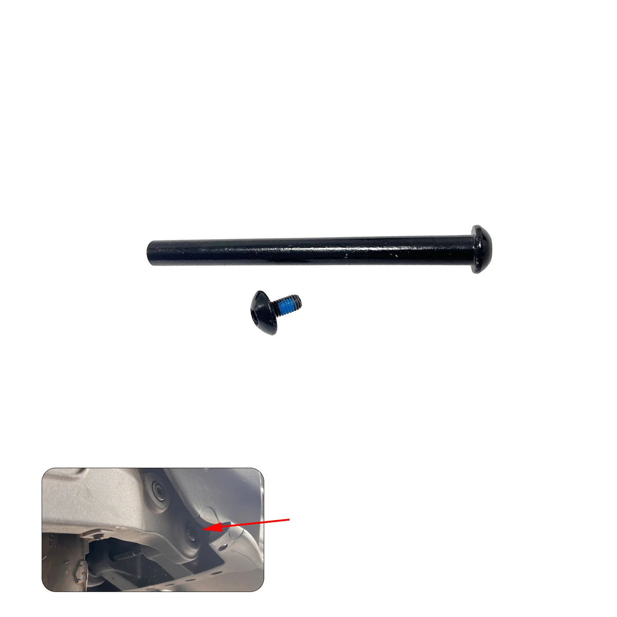 Cunfon RZ800 and RZ1000 rear fork axle with locking screw, fixed end and moving end.