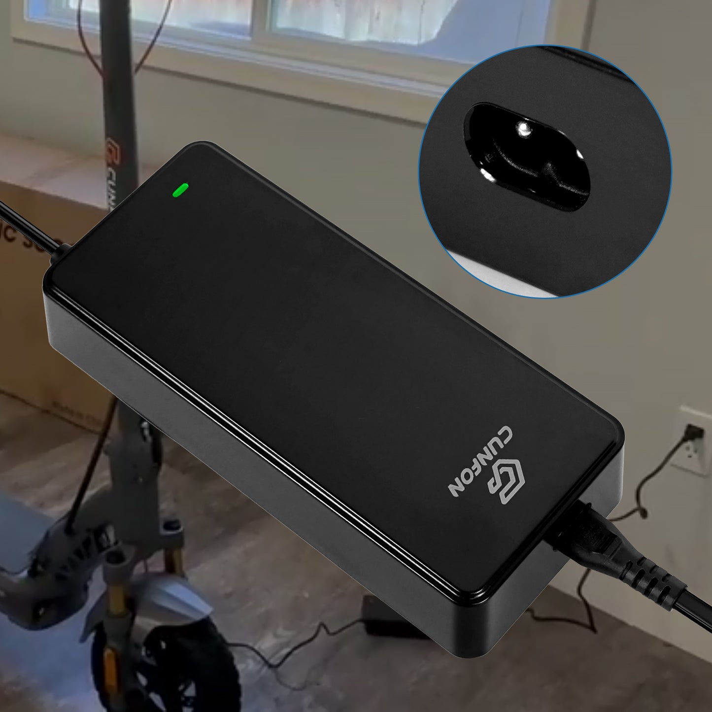 Electric Scooter Charger RZ800, 48V 2.5A Adapter Battery Charger 1 Prong 5.5mm Plug