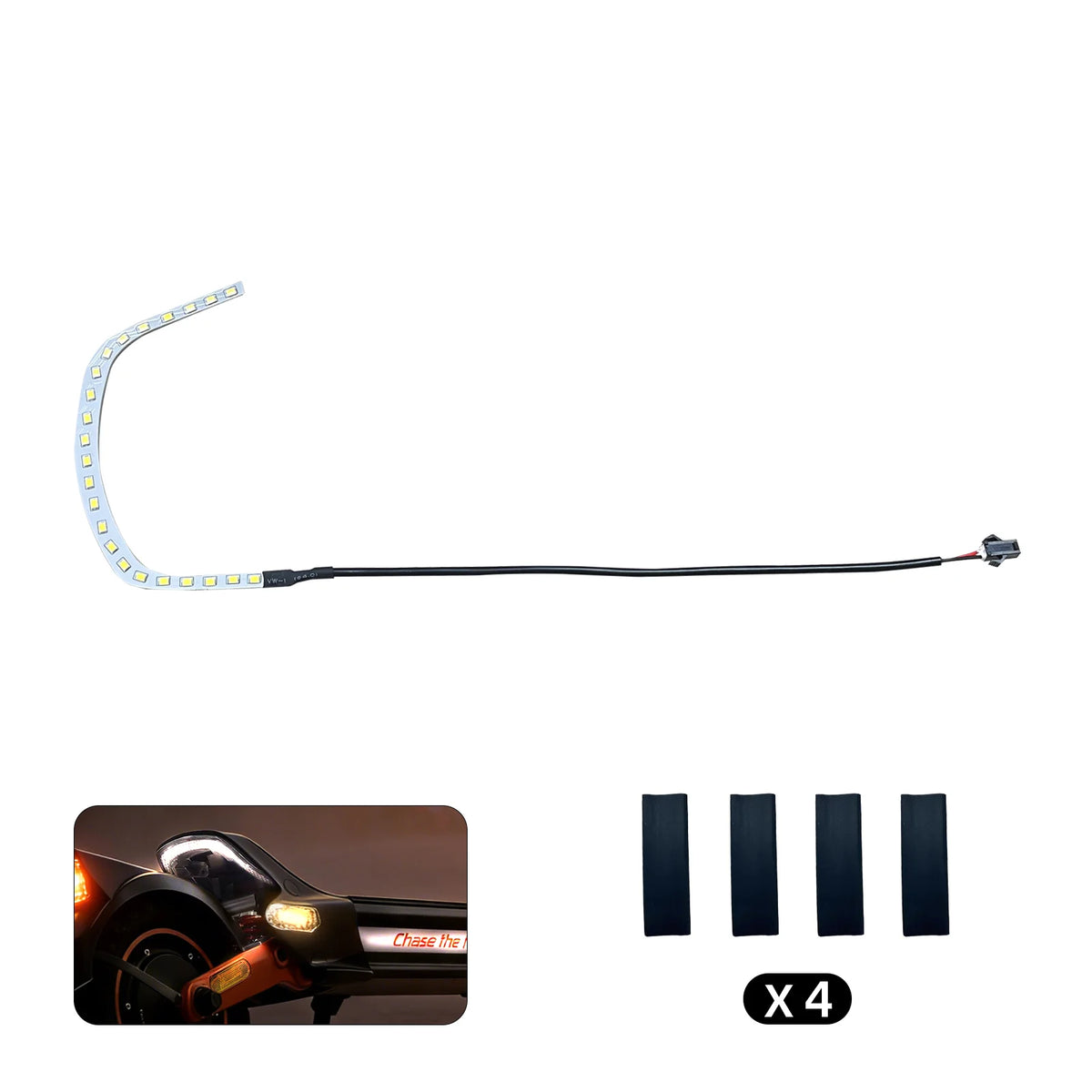 Cunfon RZ800 and RZ1000 rear LED light bar with wiring and four mounting straps.